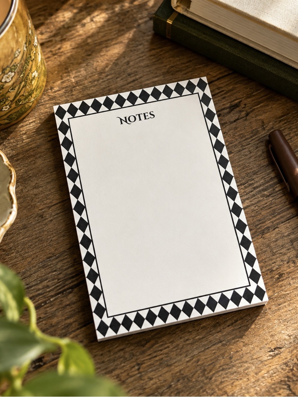 Handmade Black & White Geometric Notebook